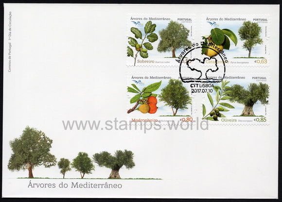 Portugal. 2017 Euromed. Trees of the Mediterranean. FDC
