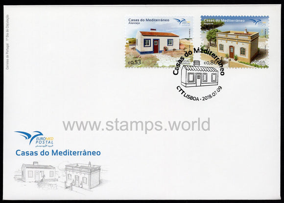 Portugal. 2018 Euromed. Houses of Mediterranean. FDC