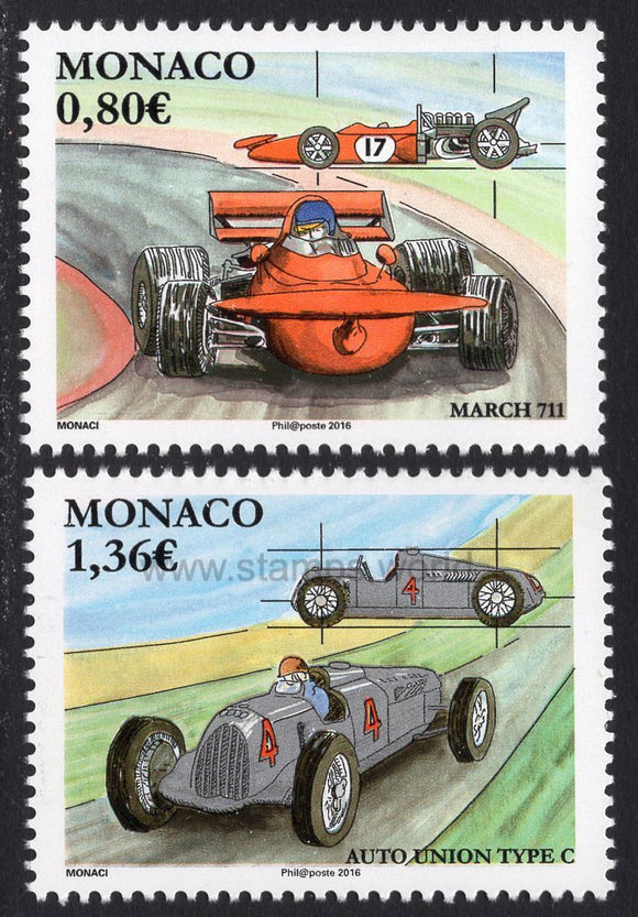 Monaco. 2016 Legendary Race Cars. MNH