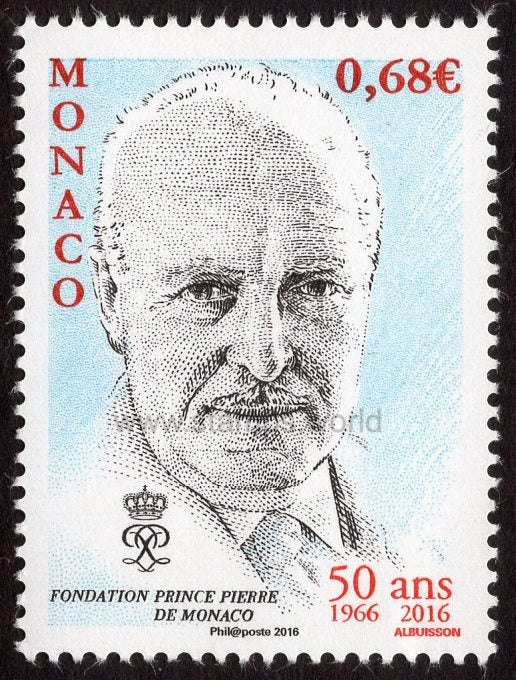 Monaco. 2016 50th Anniversary of the Prince Pierre of Monaco Foundation. MNH