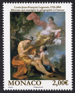 Monaco. 2016 "Mercury Teaching Geography to Love". Louis-Jean Francois Lagrenee. MNH