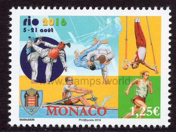 Monaco. 2016 Summer Olympic Games. Rio. MNH