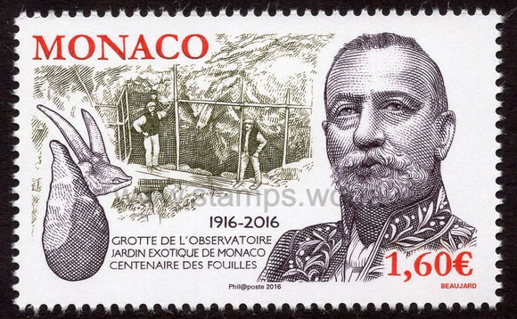 Monaco. 2016 Centenary of Excavations at Exotic Garden Cave. MNH