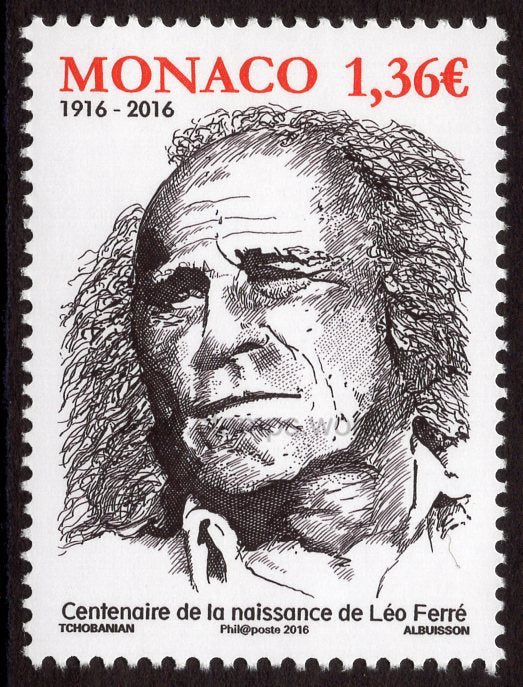 Monaco. 2016 Leo Ferre. MNH