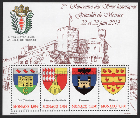 Monaco. 2019 Historic Sites of the Grimaldis. MNH