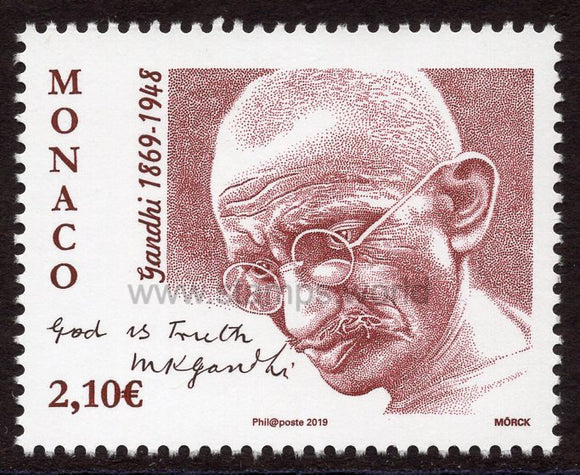 Monaco. 2019 Mahatma Gandhi. MNH