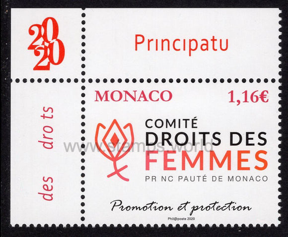 Monaco. 2020 Women's Rights. MNH