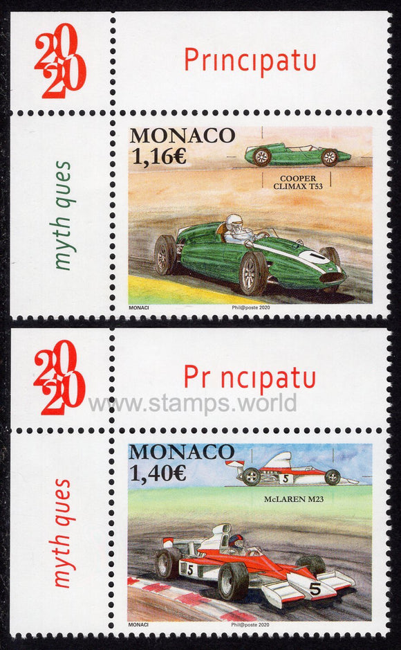 Monaco. 2020 Legendary Race Cars. MNH