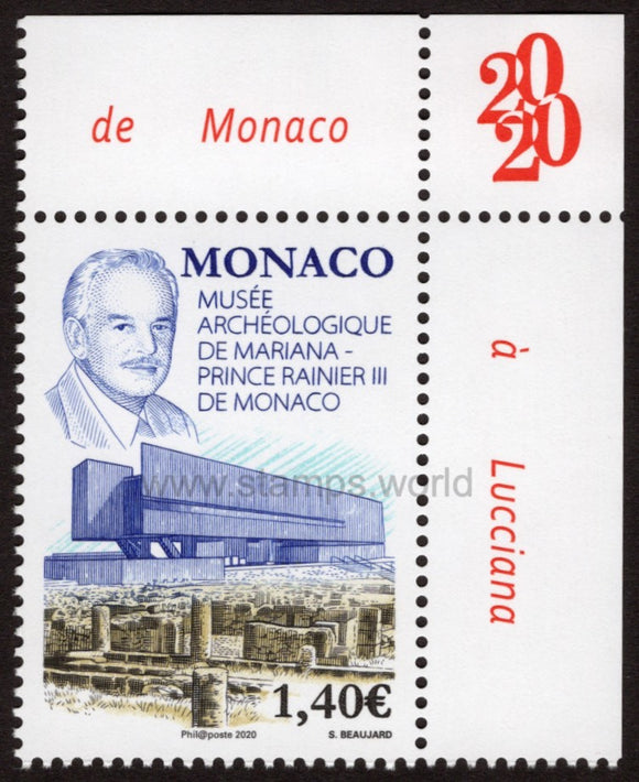 Monaco. 2020 Mariana Museum. Prince Rainier III. MNH