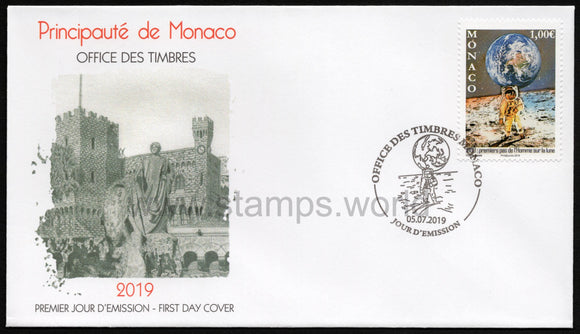 Monaco. 2019 50th Anniversary of the Moon Landings. Apollo 11. FDC