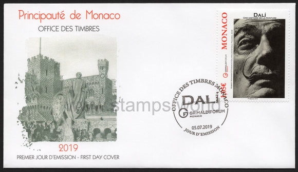 Monaco. 2019 Salvador Dali. FDC