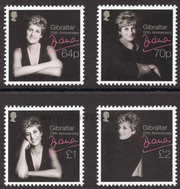 Gibraltar. 2017 Diana 20th Anniversary. MNH