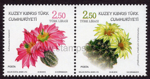 Cyprus Turkish. 2019 Cactus Flowers. MNH
