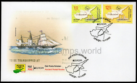 Cyprus Turkish. 2020 Europa. Ancient Postal Routes. FDC