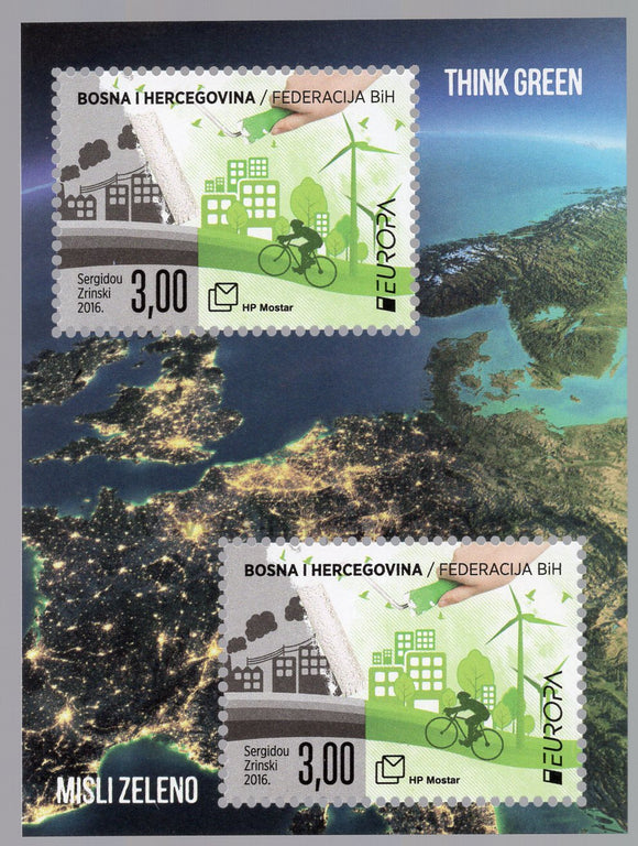 Bosnia and Herzegovina. Mostar. 2016 Europa. Think Green. MNH