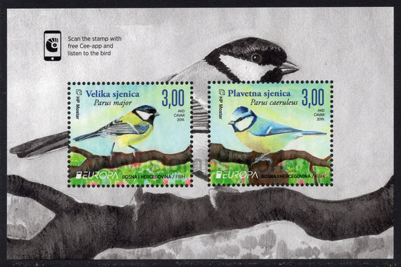 Bosnia and Herzegovina. Mostar. 2019 Europa. National Birds. MNH