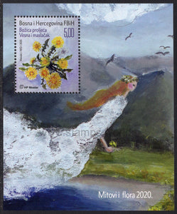 Bosnia and Herzegovina. Mostar. 2020 Myths And Flora. Goddess Vesna and the Dandelion. MNH