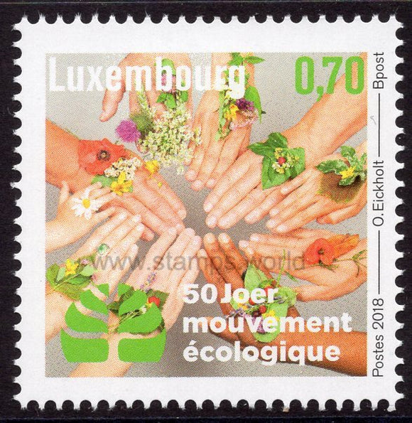Luxembourg. 2018 50 years of the Mouvement Ecologique. MNH