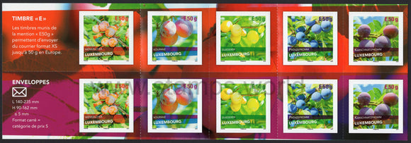Luxembourg. 2018 Plum Varieties in Luxembourg. MNH Booklet