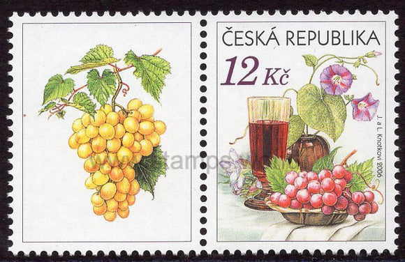 Czech Republic. 2006 Still life with grape and wine. MNH