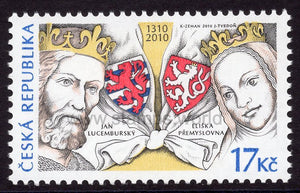 Czech Republic. 2010 John of Luxembourg and Elisabeth of Bohemia. MNH