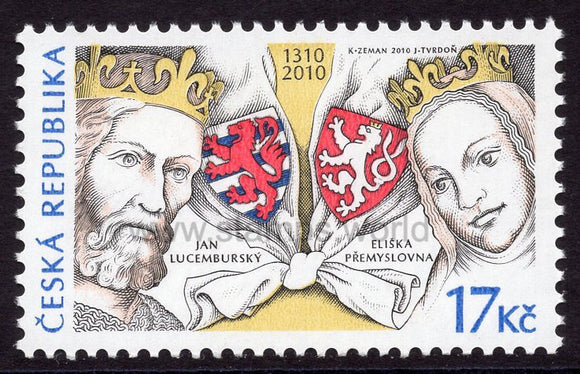 Czech Republic. 2010 John of Luxembourg and Elisabeth of Bohemia. MNH