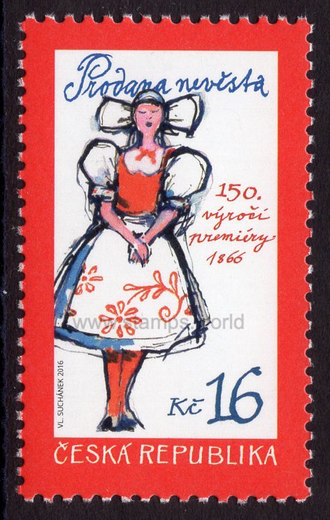 Czech Republic. 2016 150 Anniversary of Opening Night of Bartered Bride. MNH