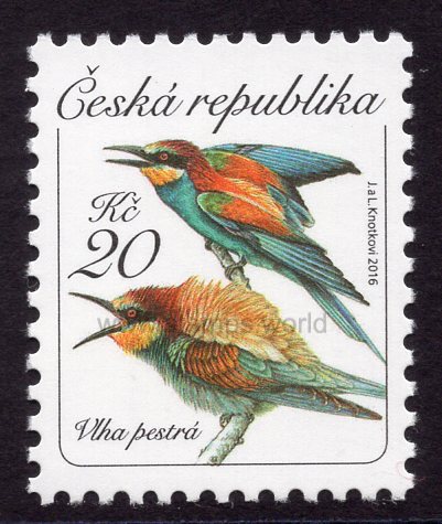 Czech Republic. 2016 Birds. The European bee-eater. MNH