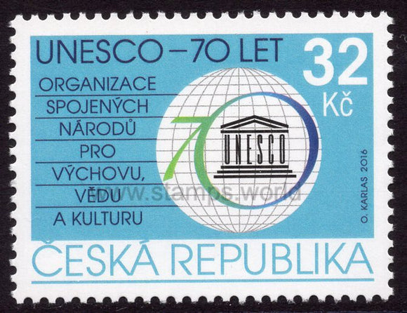 Czech Republic. 2016 70 Years of the UNESCO. MNH
