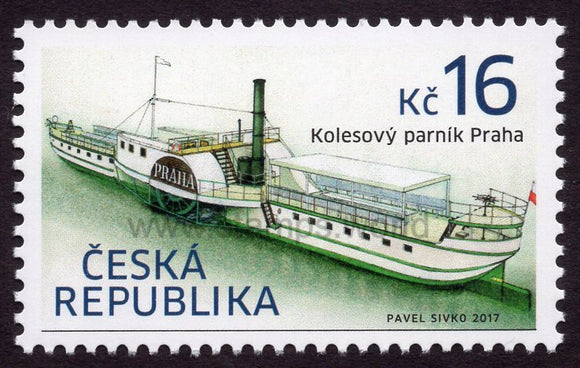 Czech Republic. 2017 Historical Vehicles. Paddle steamer Prague. MNH