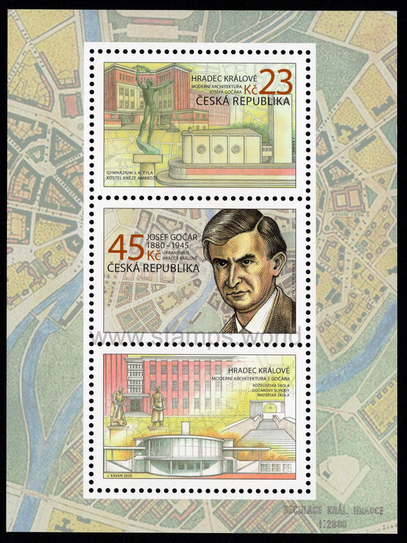 Czech Republic. 2020 Josef Gocar. Architect of City Hradec. MNH