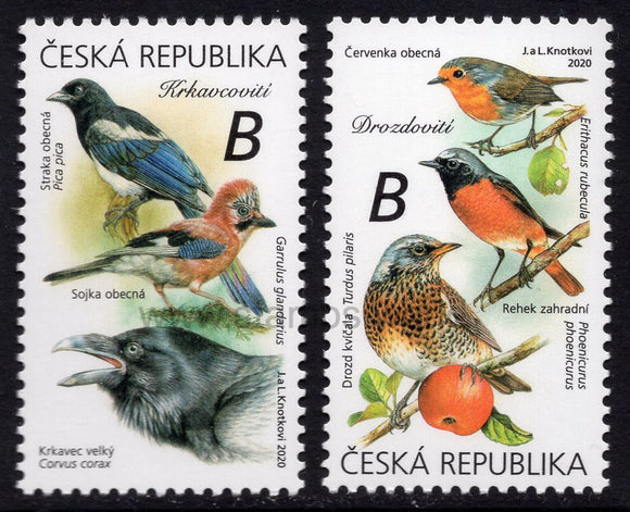 Czech Republic. 2020 Songbirds. Thrush and Crow Families. MNH