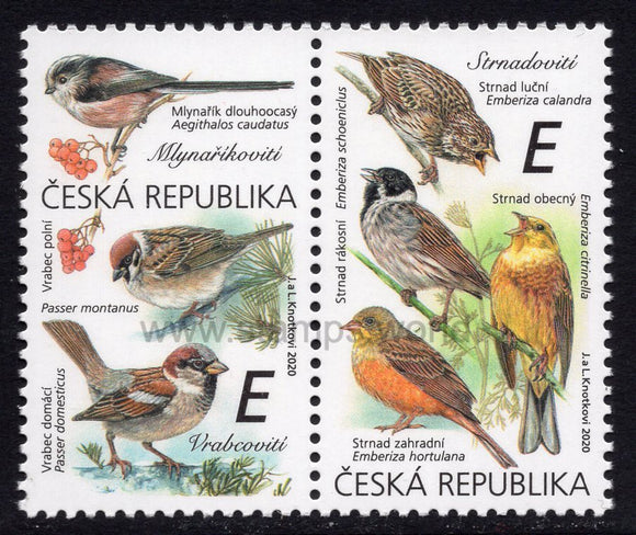 Czech Republic. 2020 Songbirds. Bunting and Sparrow Families. MNH