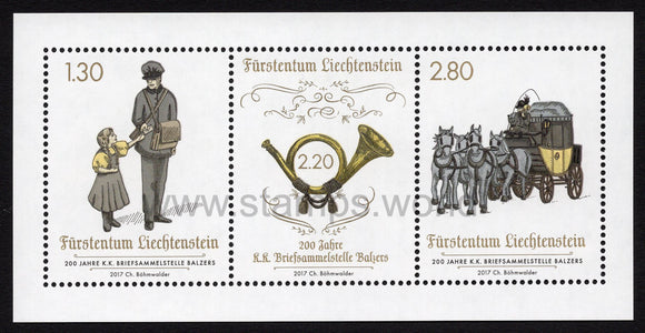 Liechtenstein. 2017 200th Anniversary of the K.K.Briefsammelstelle Balzers. MNH