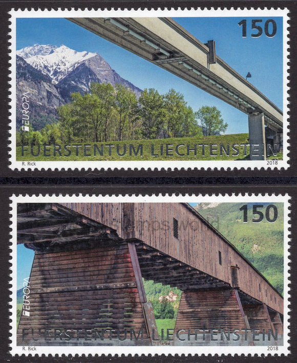 Liechtenstein. 2018 Europa. Bridges. MNH