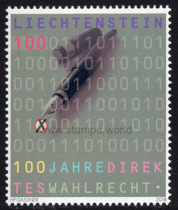 Liechtenstein. 2018 100 Years of Direct Suffrage. MNH