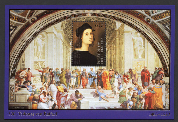 Liechtenstein. 2020 500th Anniversary of the Death of Raphael. MNH