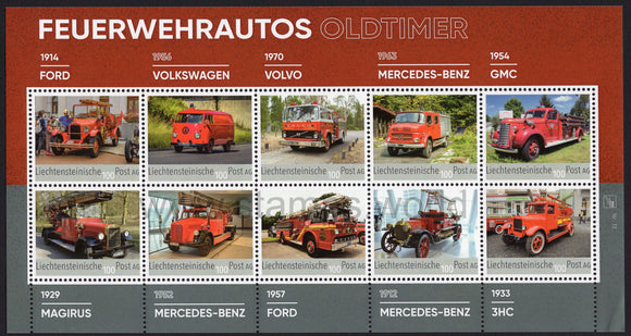 Liechtenstein. 2020 Oldtimer fire engines. MNH