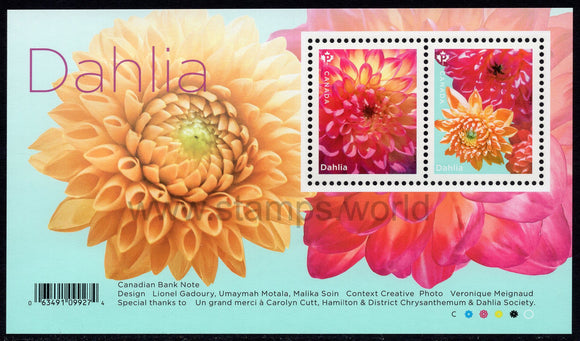 Canada. 2020 Flowers: Dahlia. MNH
