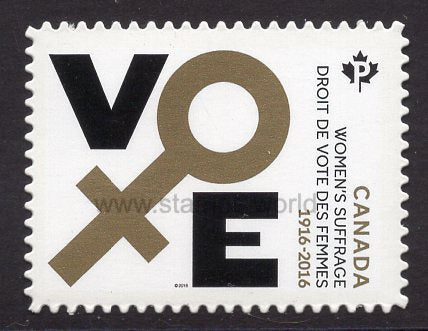 Canada. 2016 Centennial of Women's Suffrage. MNH