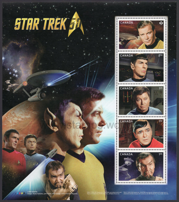 Canada. 2016 Star Trek. MNH