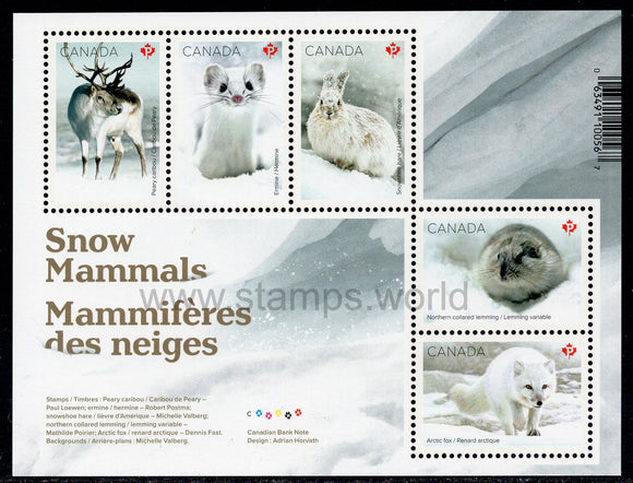 Canada. 2021 Snow Mammals. MNH