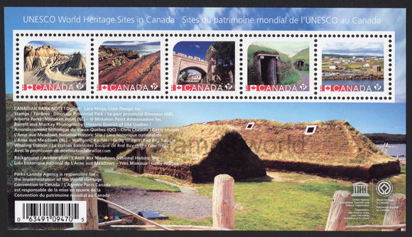 Canada. 2017 UNESCO World Heritage Sites. MNH