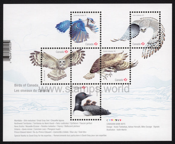 Canada. 2017 Birds of Canada. MNH