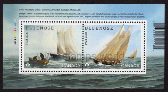 Canada. 2021 Bluenose. 1921-2021. MNH