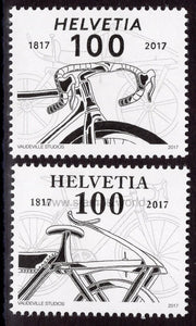 Switzerland. 2017 200th Anniversary of the Bicycle. MNH