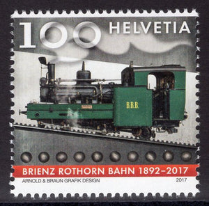Switzerland. 2017 125 years of Brienz Rothorn railway. MNH
