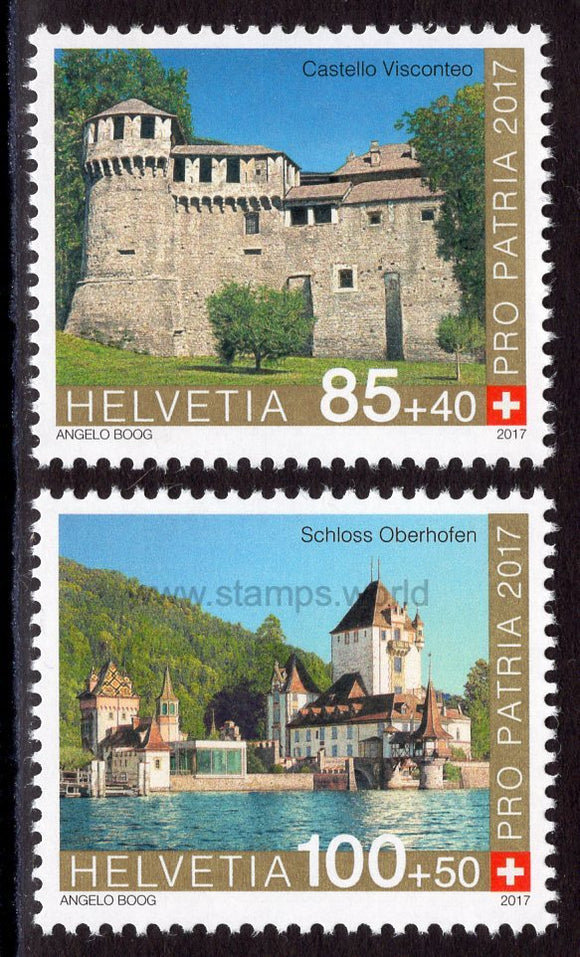 Switzerland. 2017 Pro Patria. Fortresses and castles of Switzerland. MNH