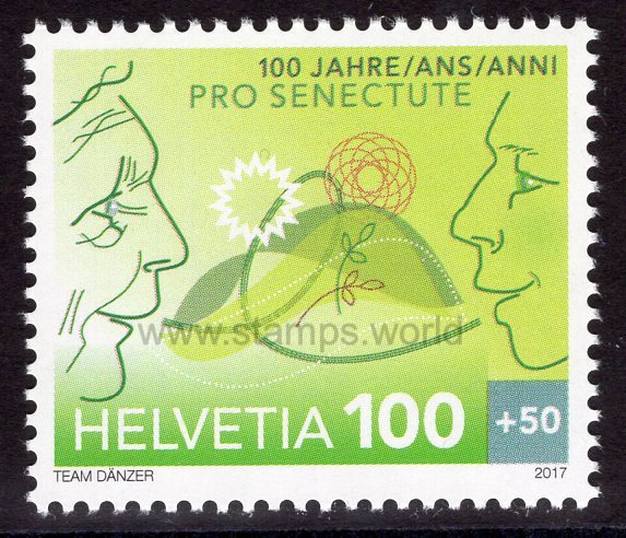 Switzerland. 2017 100 years of Pro Senectute. MNH