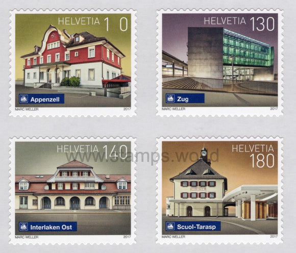Switzerland. 2017 Swiss railway stations. MNH